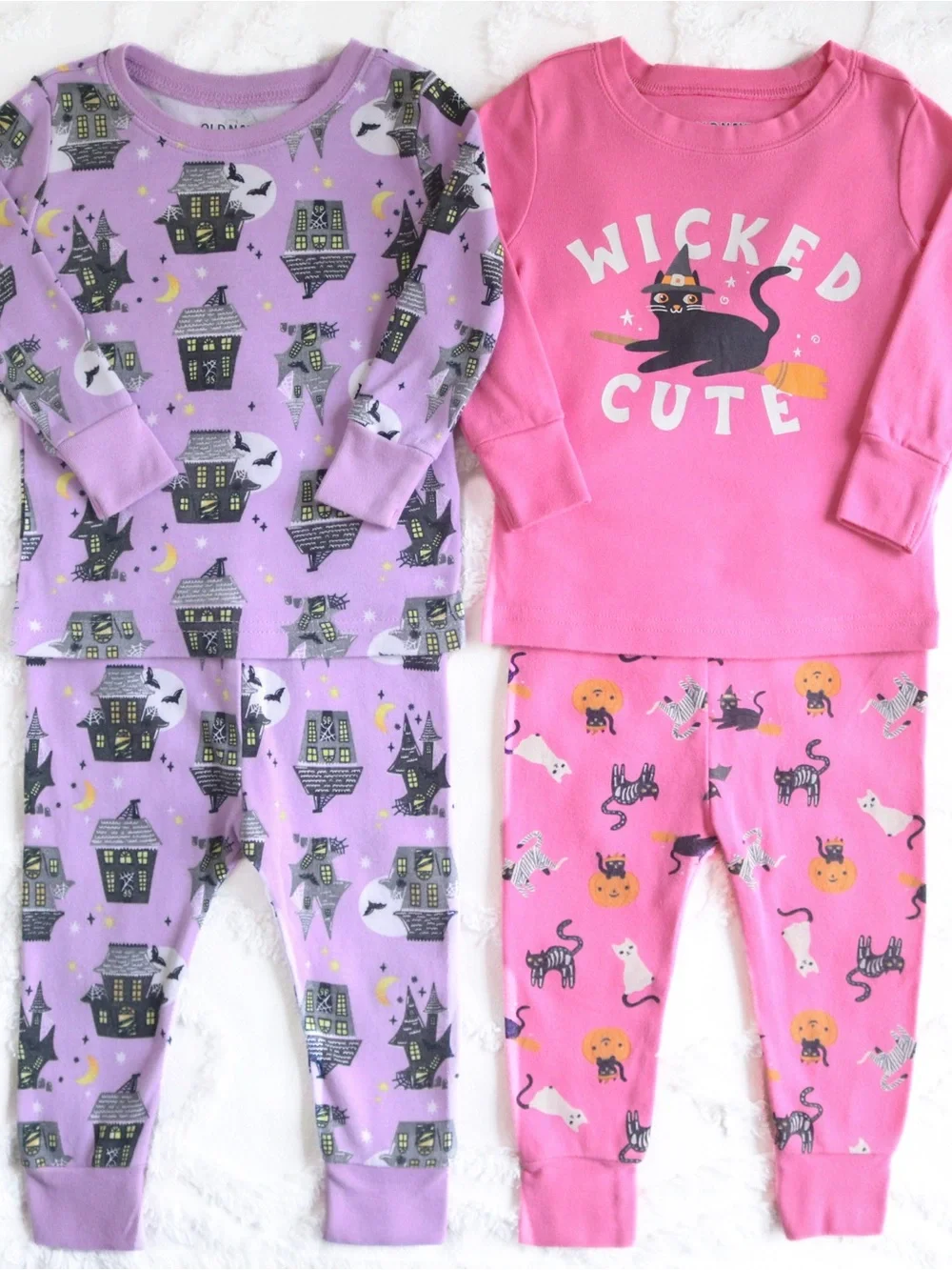 Old Navy | Halloween Wicked Cute Black Cat & Haunted House Pumpkin Ghost PJ Set
